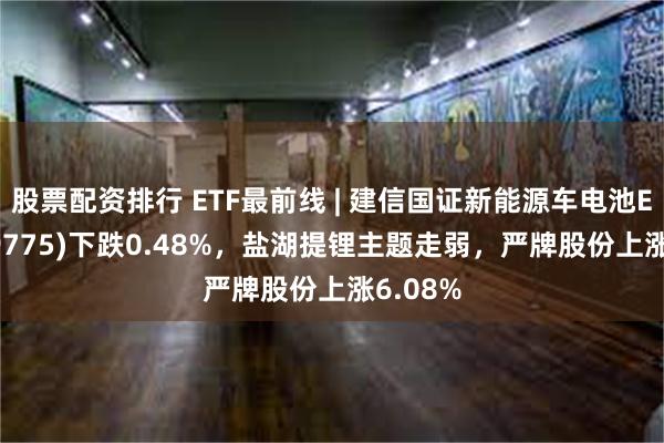 股票配资排行 ETF最前线 | 建信国证新能源车电池ETF(159775)下跌0.48%，盐湖提锂主题走弱，严牌股份上涨6.08%