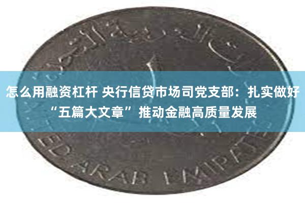 怎么用融资杠杆 央行信贷市场司党支部：扎实做好“五篇大文章” 推动金融高质量发展